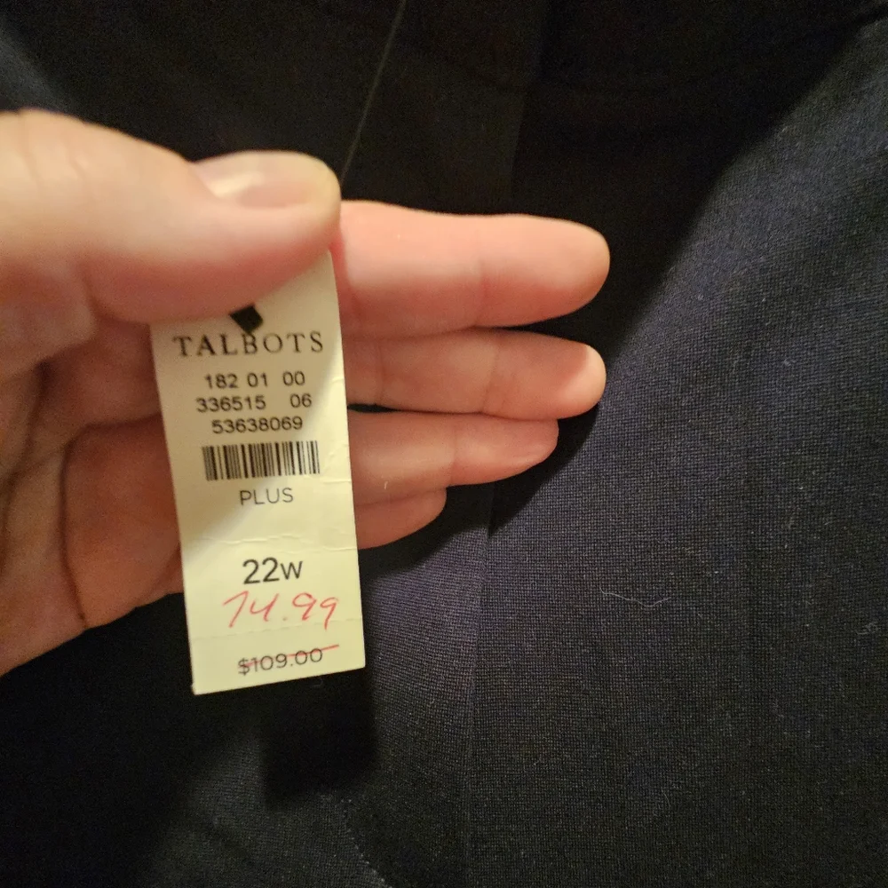 NWT Talbots Dark Blue Straight Leg Pants - Picture 7 of 7